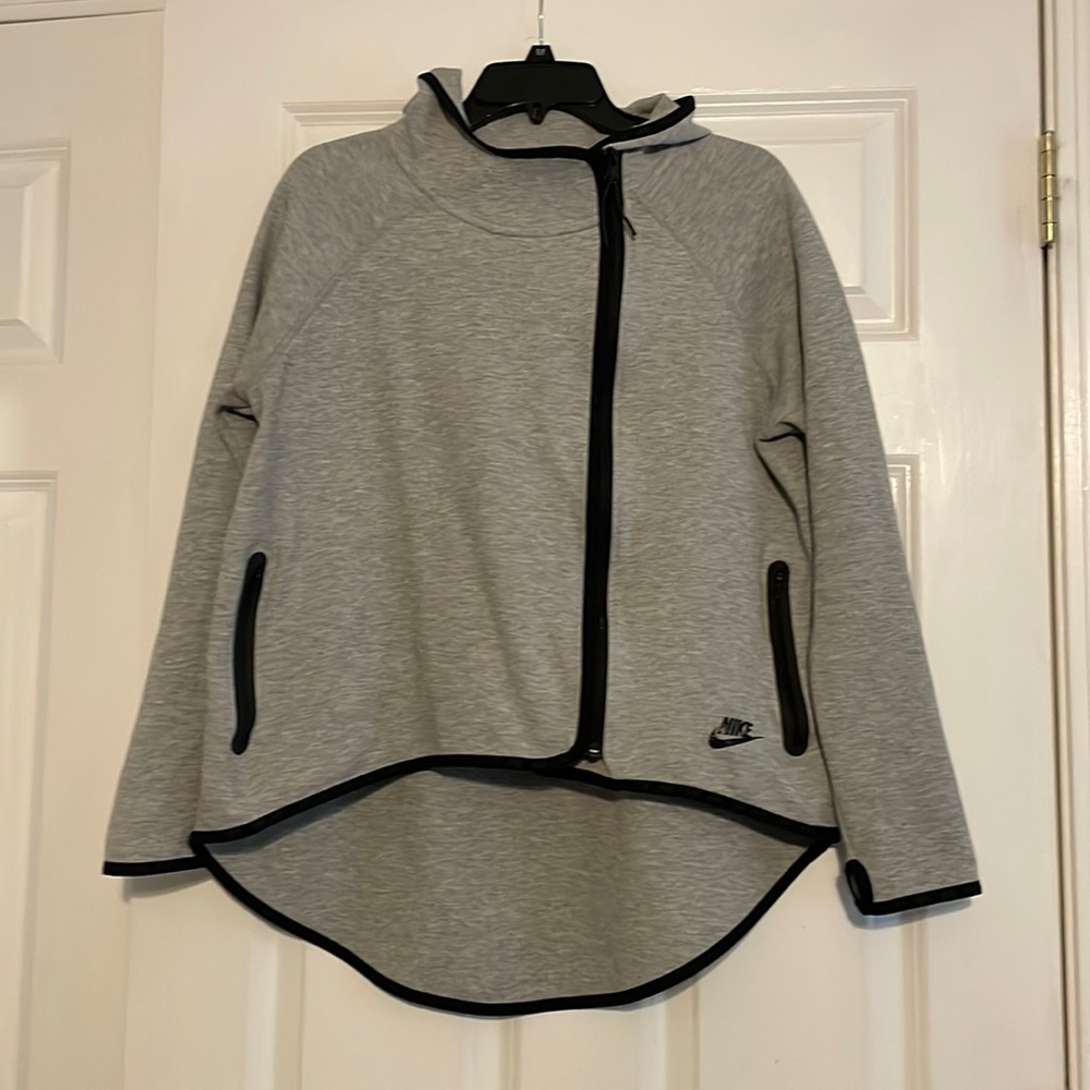 Nike Gray and Black Women's Hoodie